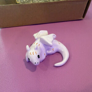 Tiny Dragon Figurine Purple Mini Collectible Magic Gift
